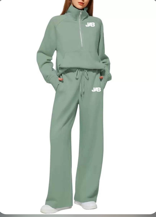 Ladies Half Zip Draw String Tracksuit