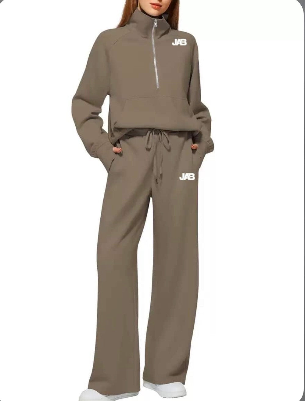Ladies Half Zip Draw String Tracksuit