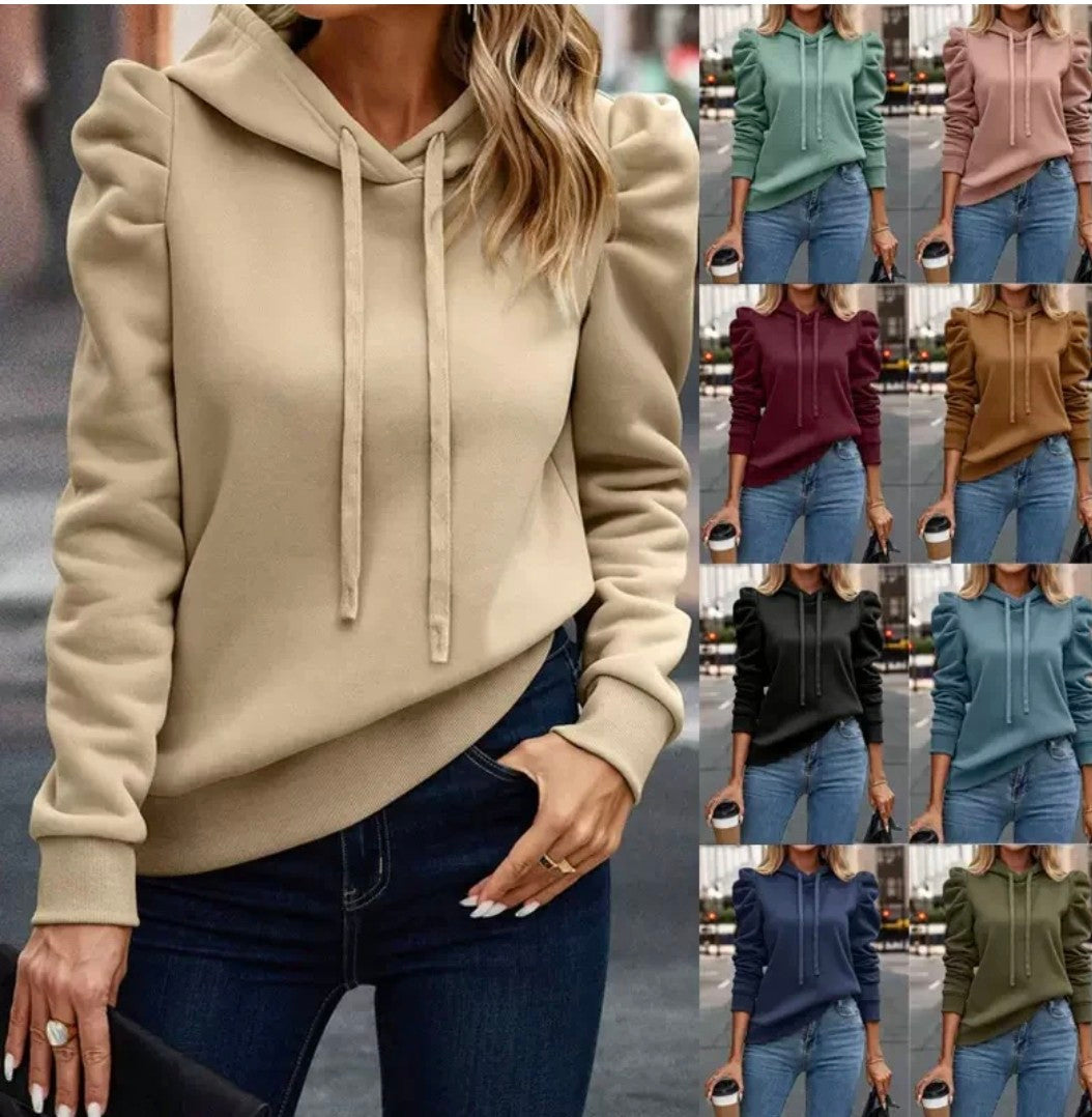 Ladies Ruched Shoulder Hoodie
