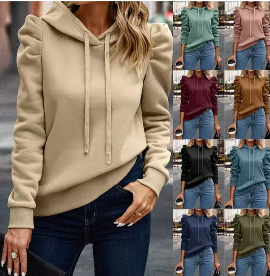 Ladies Ruched Shoulder Hoodie