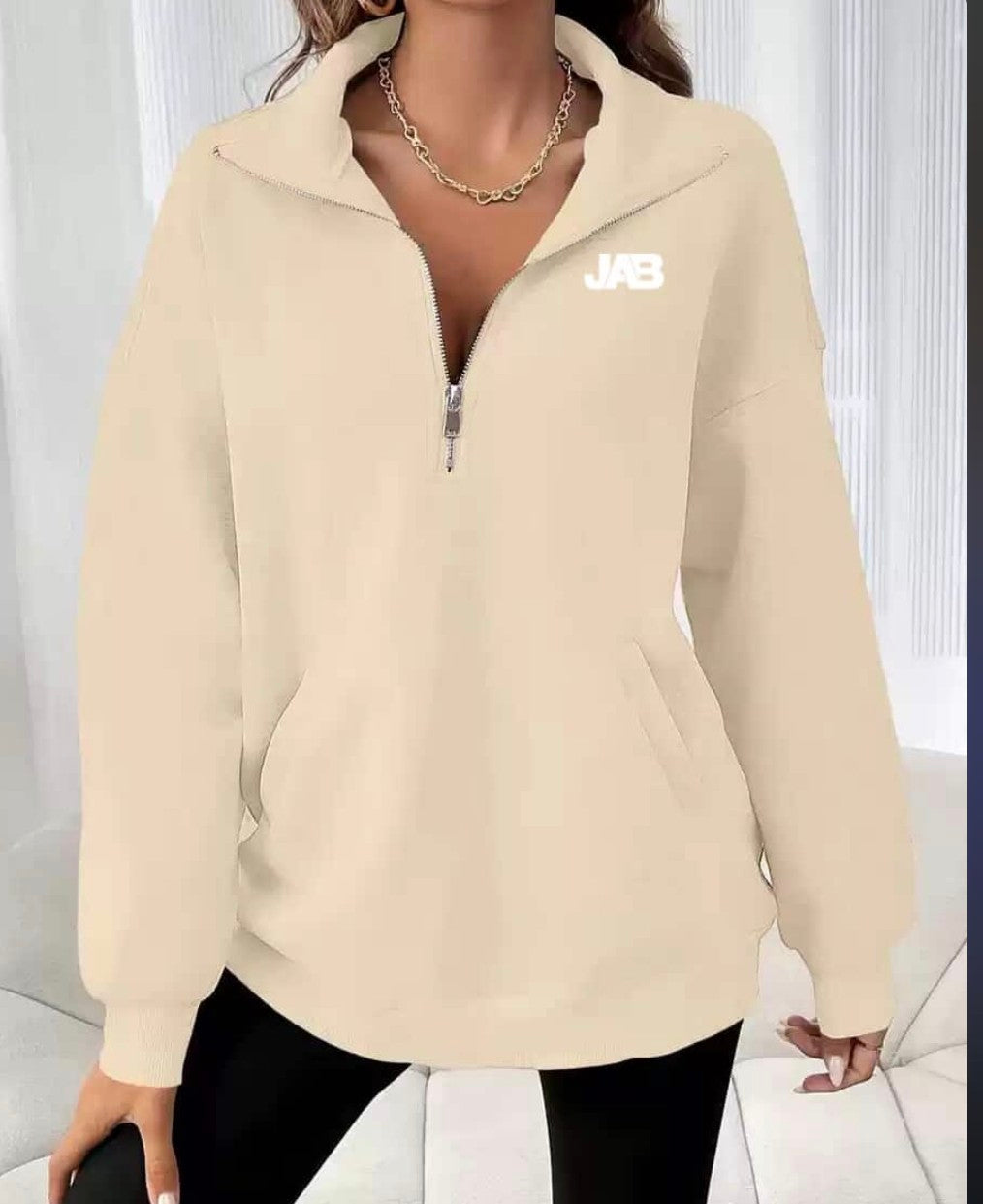 Ladies Quarter zip lounge Jumper
