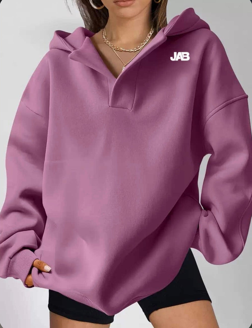 Ladies relaxed fit hooded sweatshirt