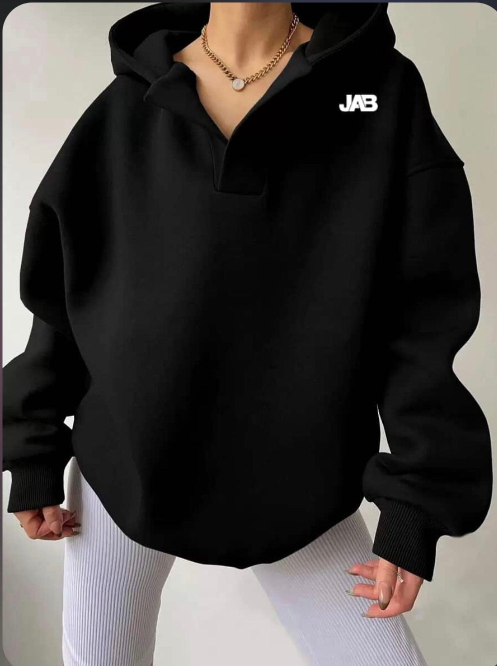 Ladies relaxed fit hooded sweatshirt