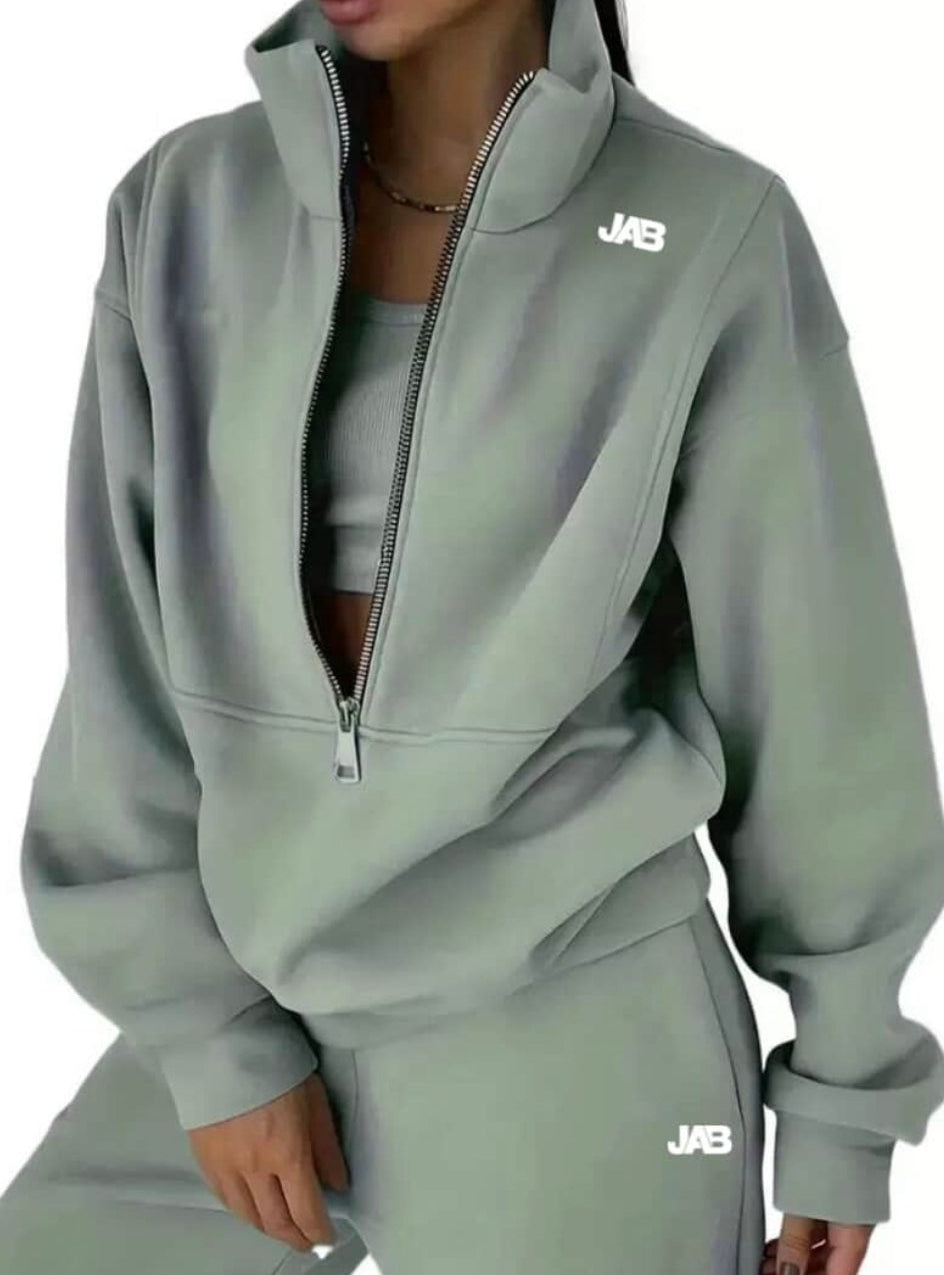 Ladies half zip fleece lounge wear set
