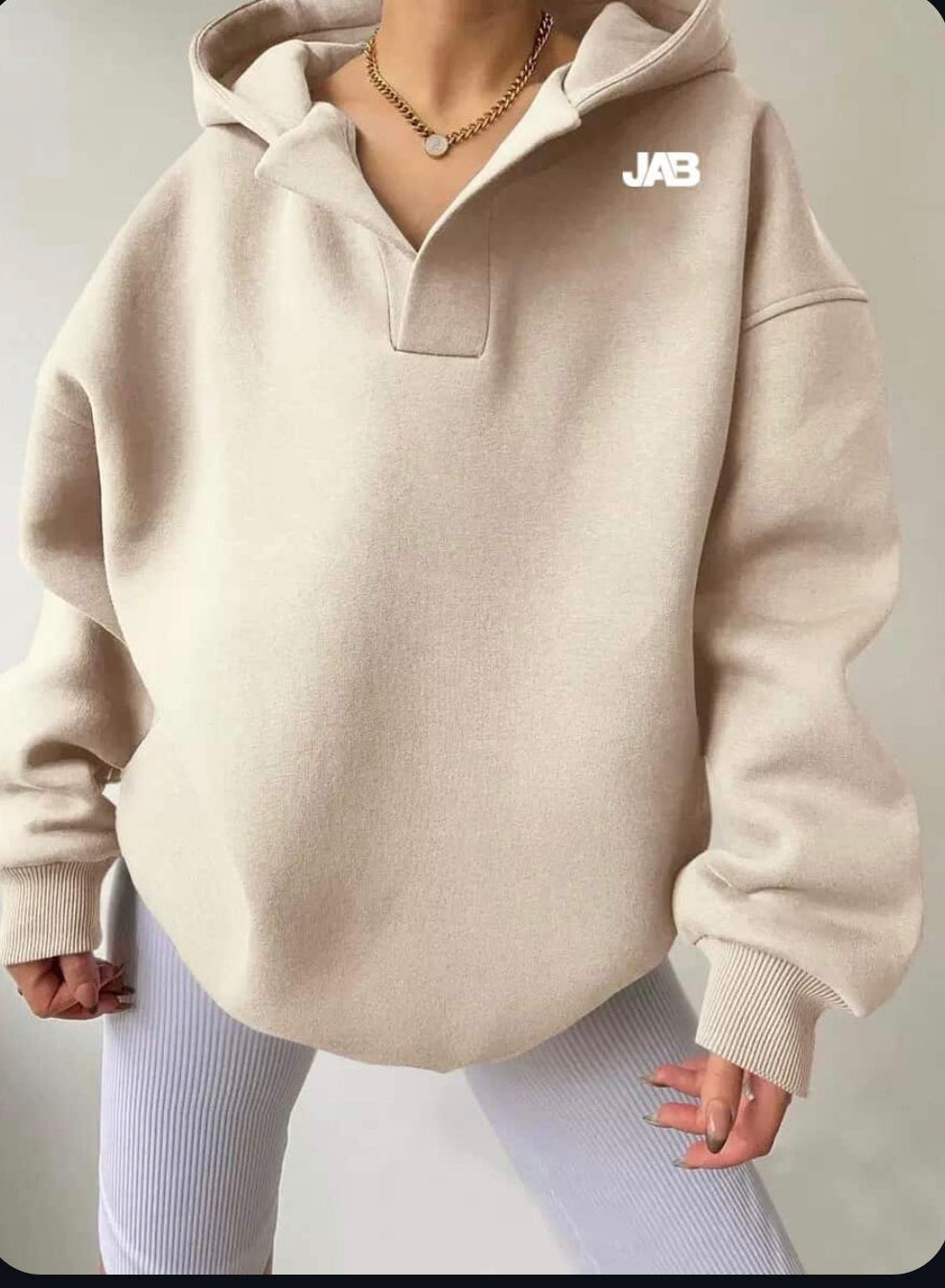 Ladies relaxed fit hooded sweatshirt