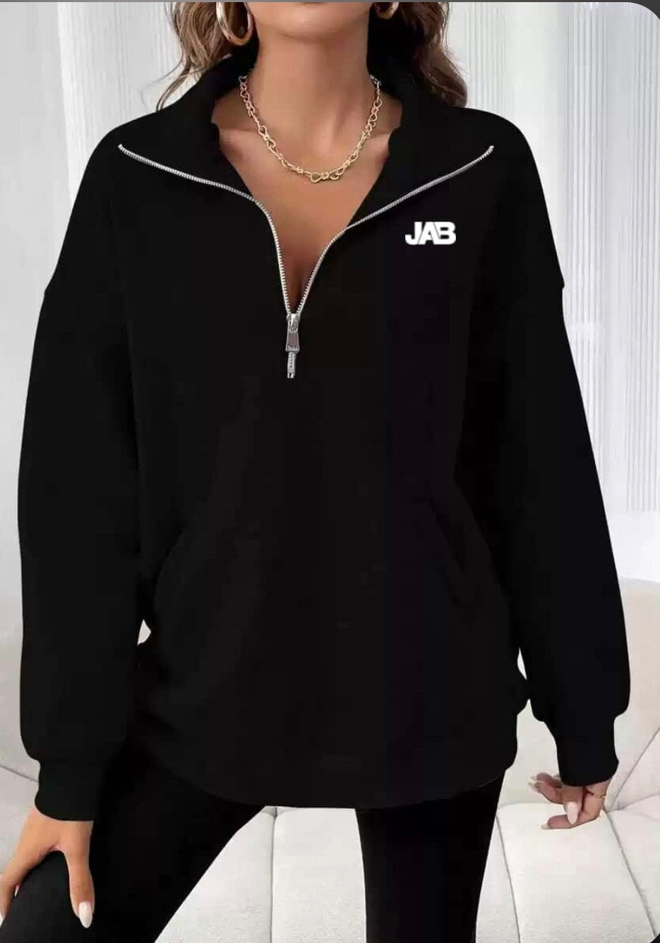 Ladies Quarter zip lounge Jumper