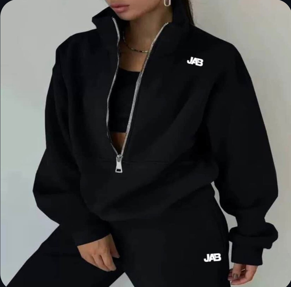 Ladies half zip fleece lounge wear set