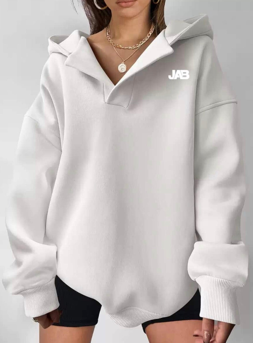 Ladies relaxed fit hooded sweatshirt