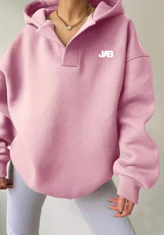 Ladies relaxed fit hooded sweatshirt