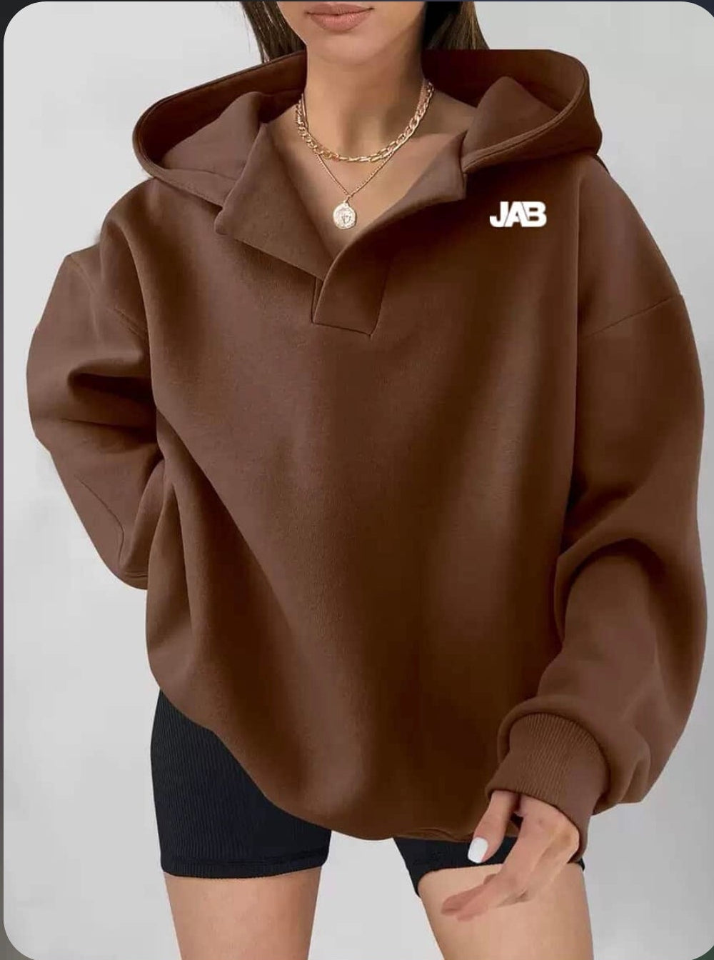 Ladies relaxed fit hooded sweatshirt