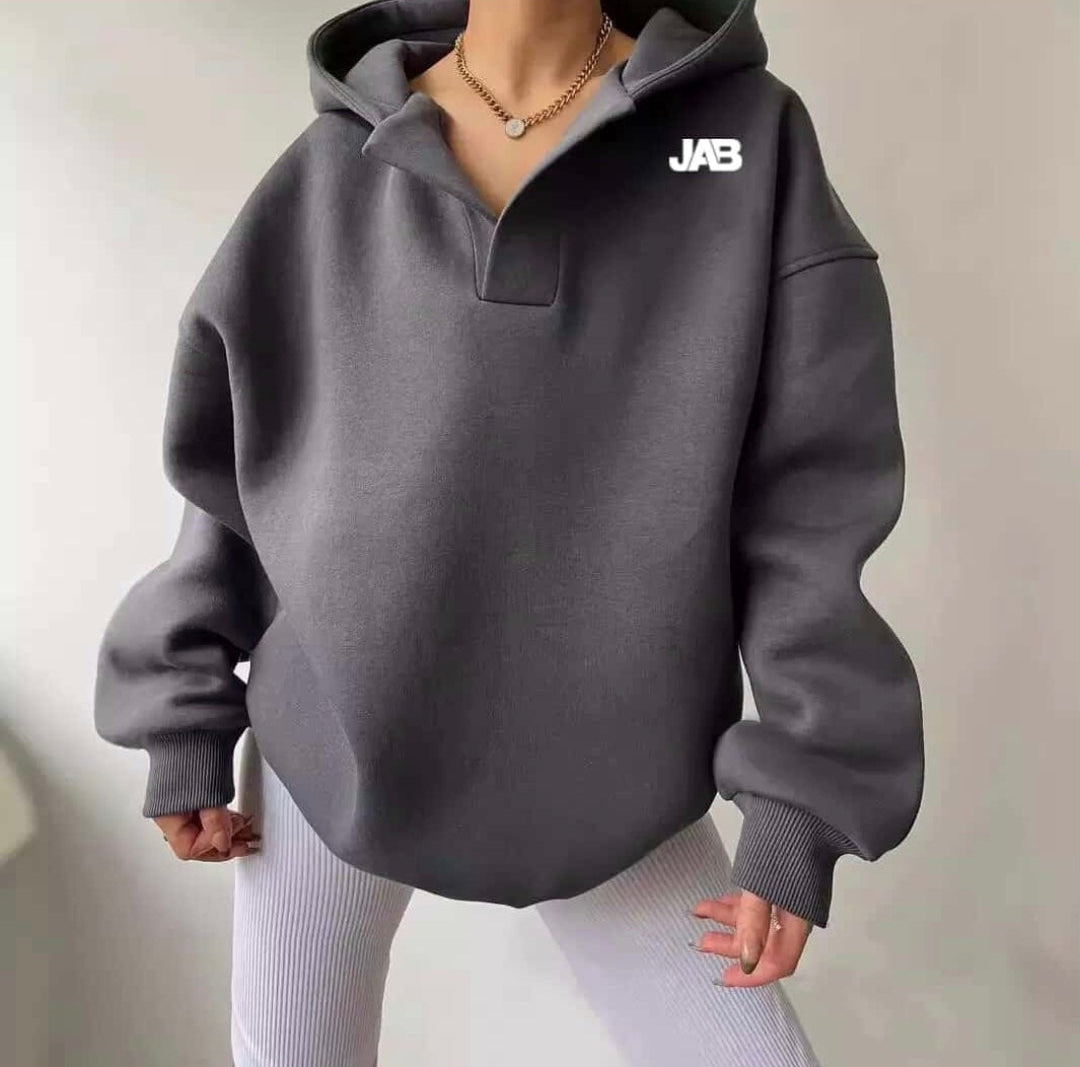 Ladies relaxed fit hooded sweatshirt